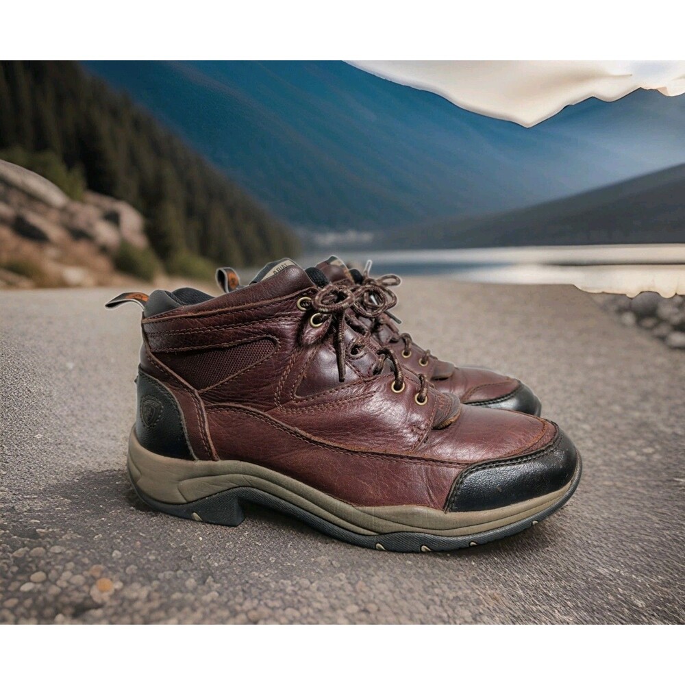 ARIAT ATS TERRAIN RIDING HIKING BOOTS CORDOVAN LEATHER WOMEN'S SIZE 9.5 B VGC